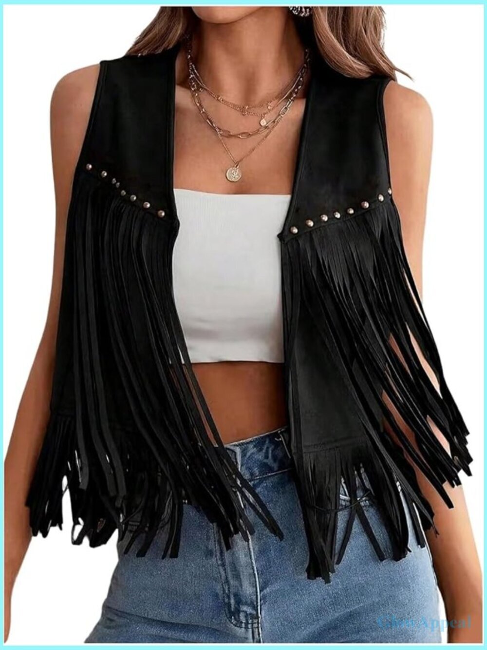 Sleeveless Fringe Vest Western Cowboy Jacket Suede Tassel Concert